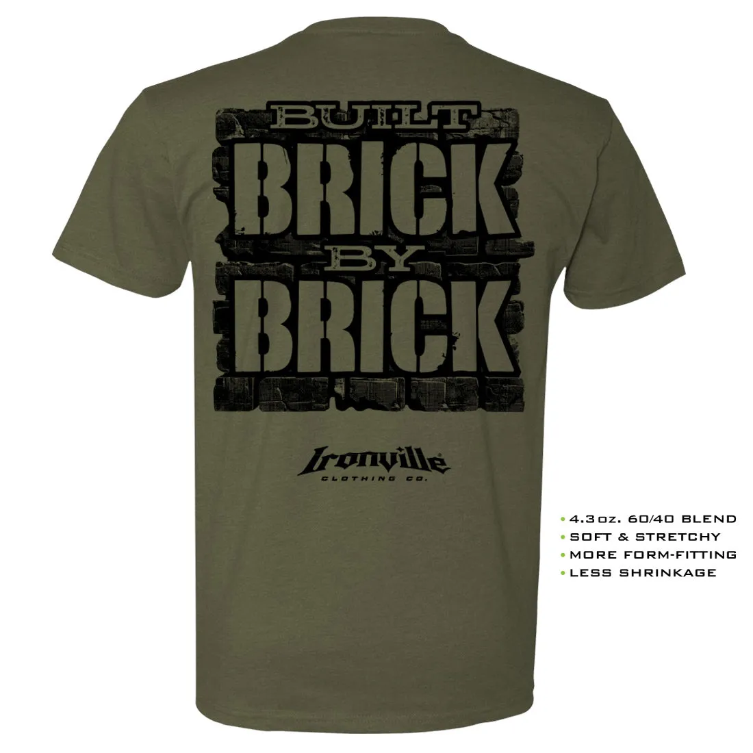 Ironville BRICK BY BRICK Soft-Blend Gym T-shirt