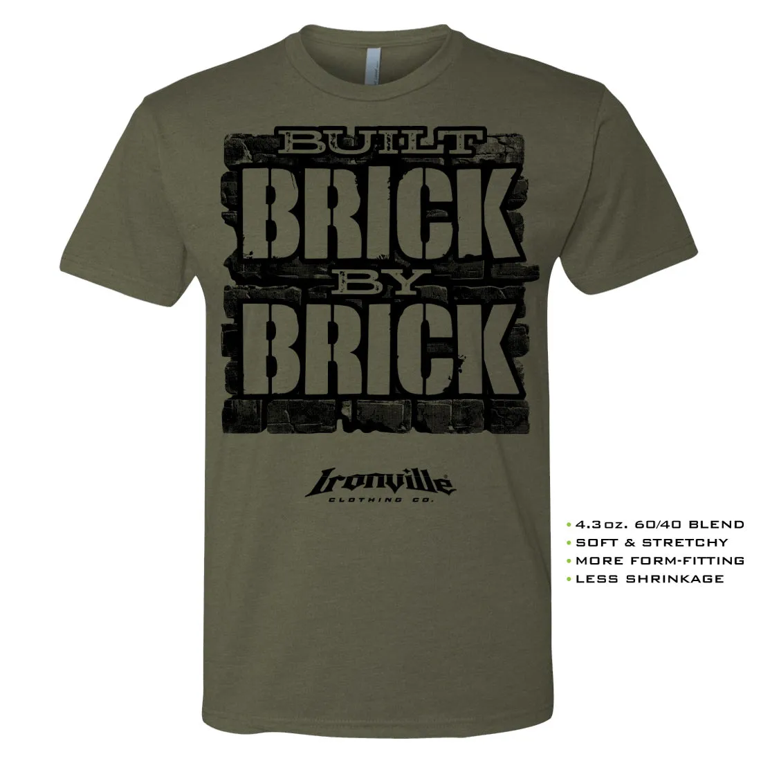 Ironville BRICK BY BRICK Soft-Blend Gym T-shirt