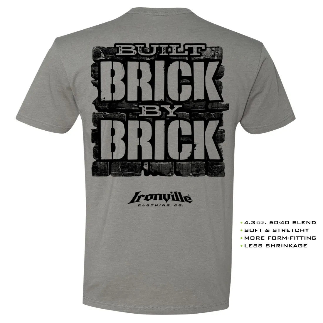 Ironville BRICK BY BRICK Soft-Blend Gym T-shirt