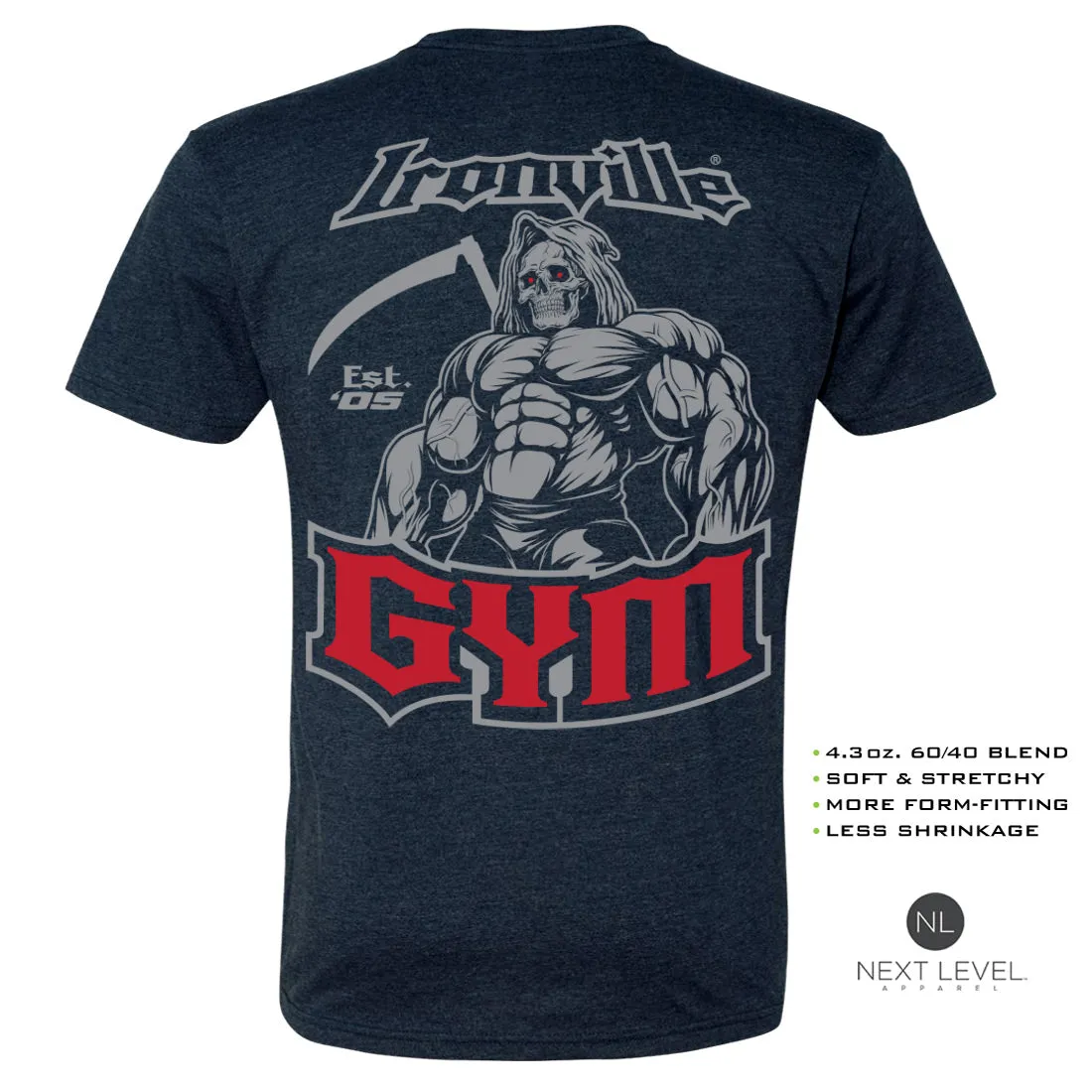 Ironville GYM REAPER Soft-Blend Fitted Gym T-shirt