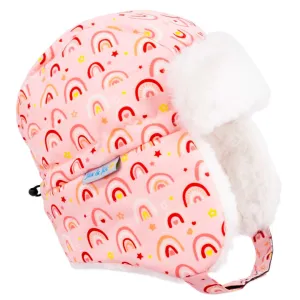 Jan & Jul Toasty-Dry Trapper Hat - Pink Rainbow