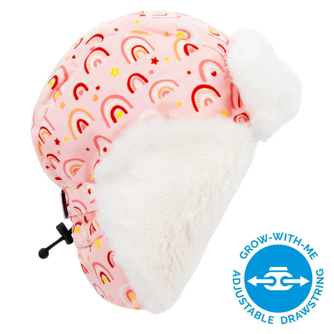 Jan & Jul Toasty-Dry Trapper Hat - Pink Rainbow