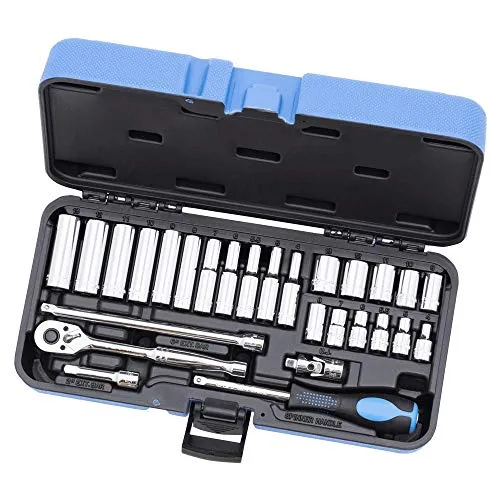 Jet 28-Piece 1/4-inch Drive Metric, 6 Point, Ratchet Wrench Chrome Socket Set, 600116