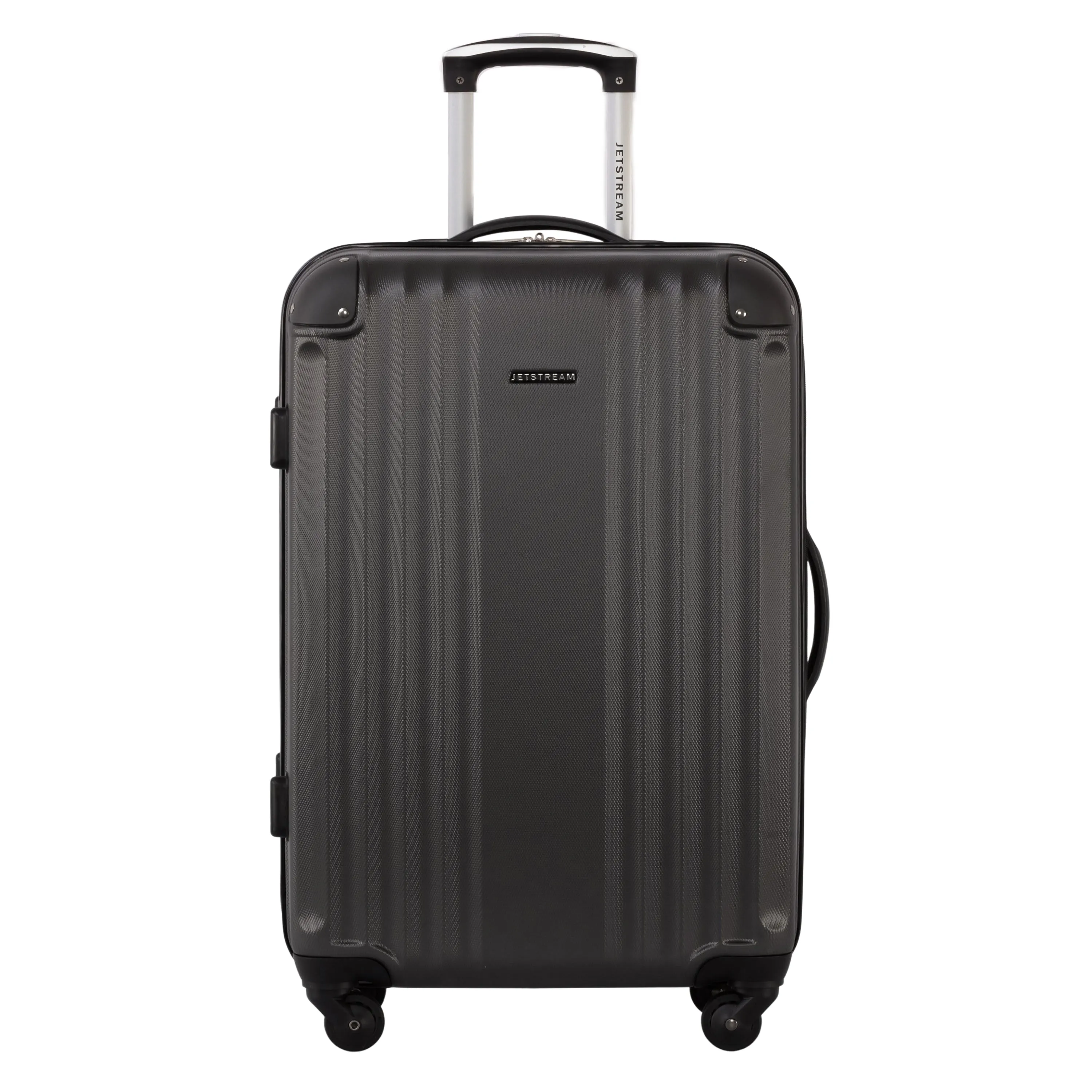 Jetstream 3 Piece Hardside Luggage Set - Rolling Wheeled Spinner Travel Lightweight ABS Suitcase, Charcoal