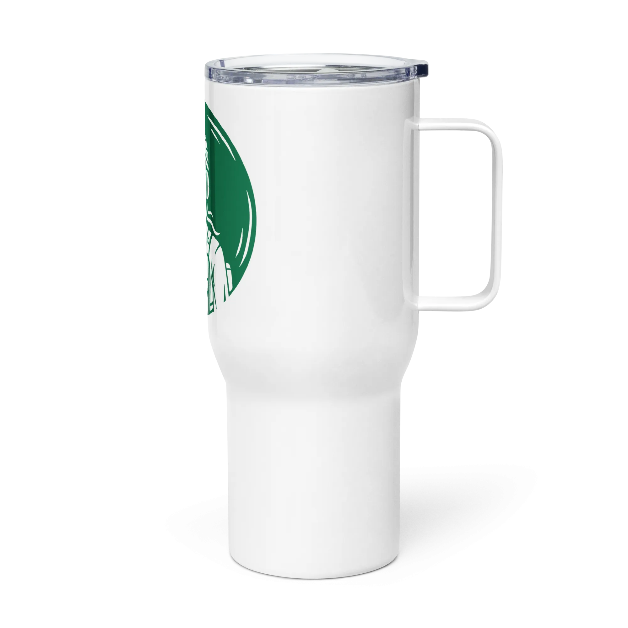 Jump Out Girl Travel mug with a handle