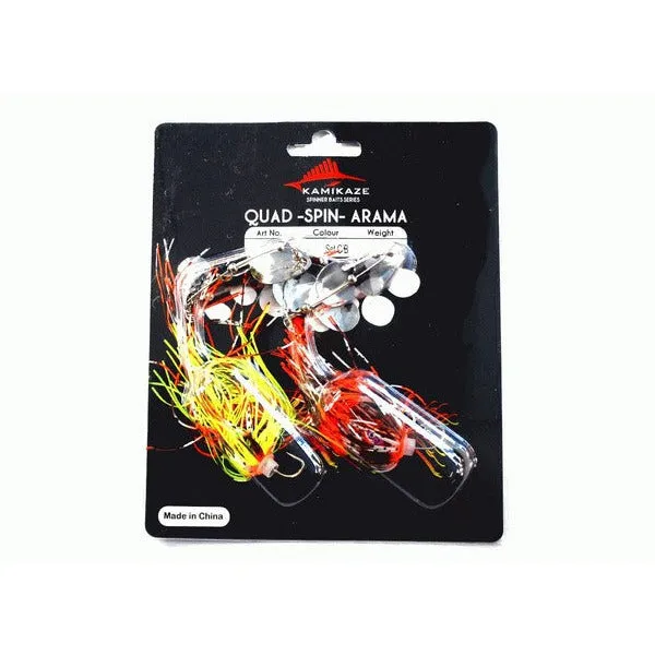 KAMIKAZE Quad Spin Arama Spinner Baits 10gr w plastic-2PkA