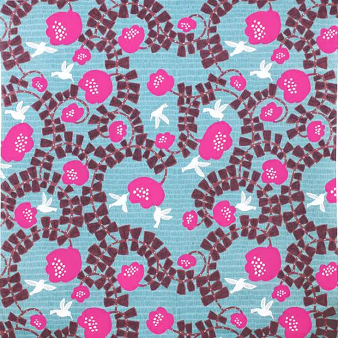 Kata Kata - Water repellent finish - Hummingbird アクアドロップ ハチドリ グレーグリーン(撥水加工) - Furoshiki   100 x 100 cm