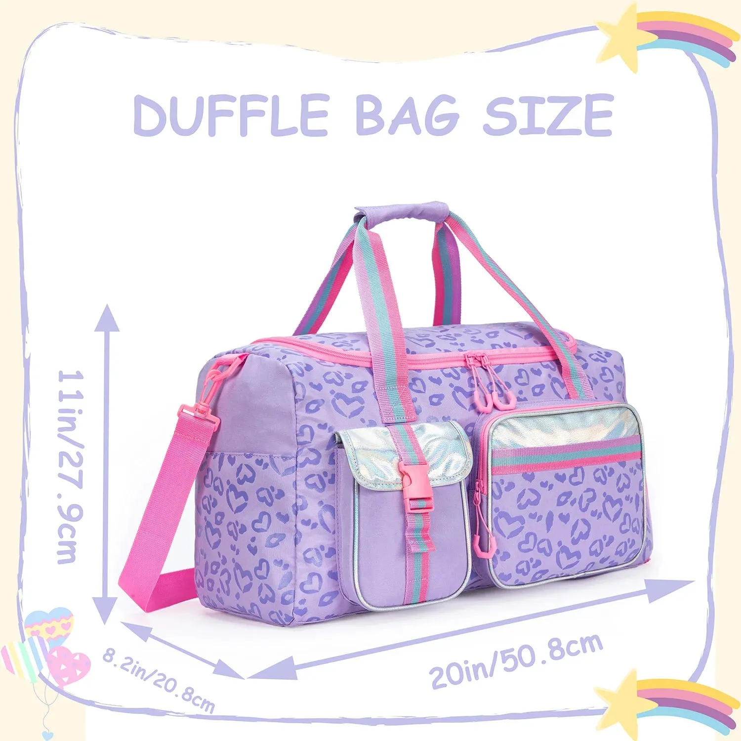 Kawaii Dream Duffle Bag 🎀✨ | Cute Travel Tote for Girls & Women 🌸 | Perfect for Sleepovers, Gym & Adventures 👜💖