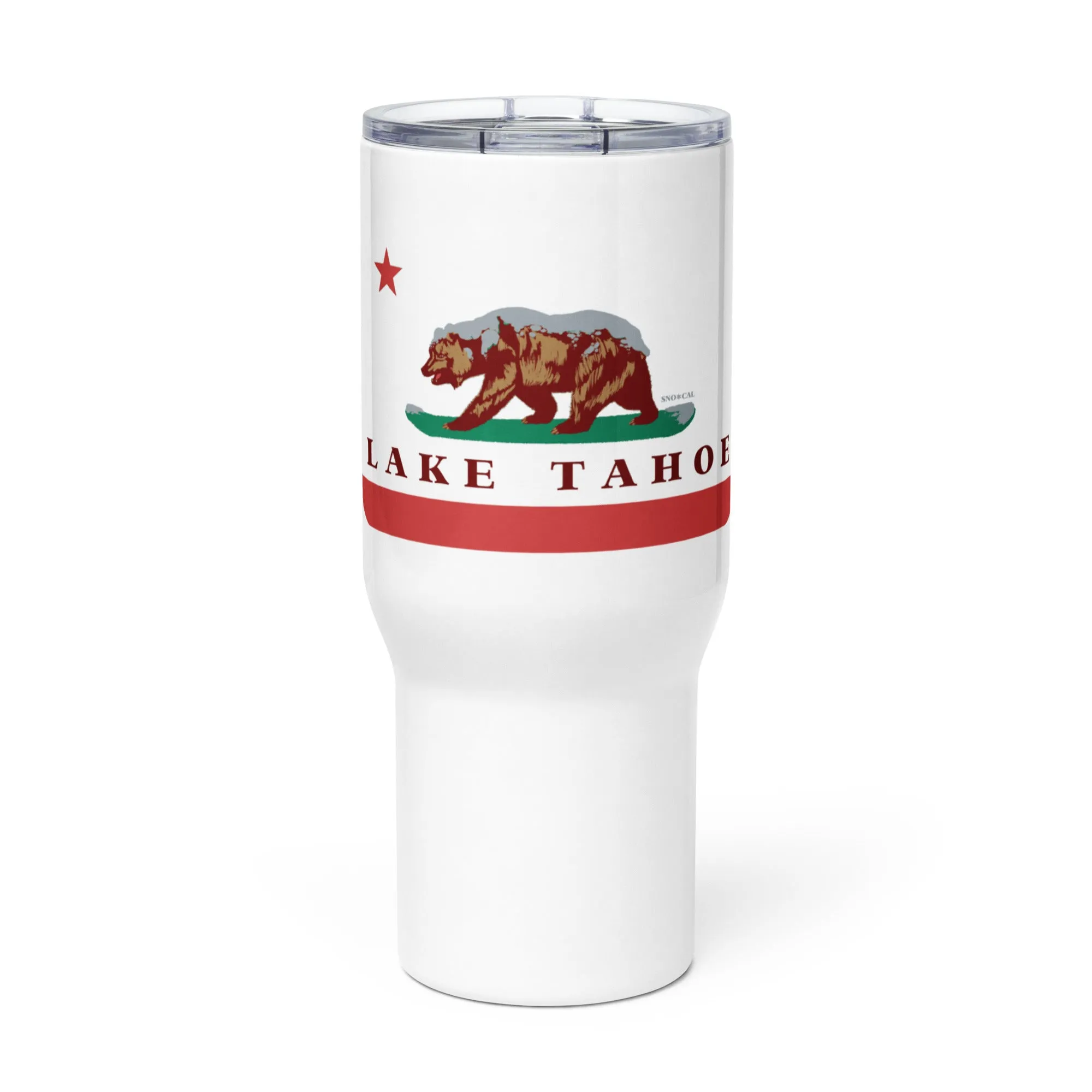 Lake Tahoe Travel mug with a handle