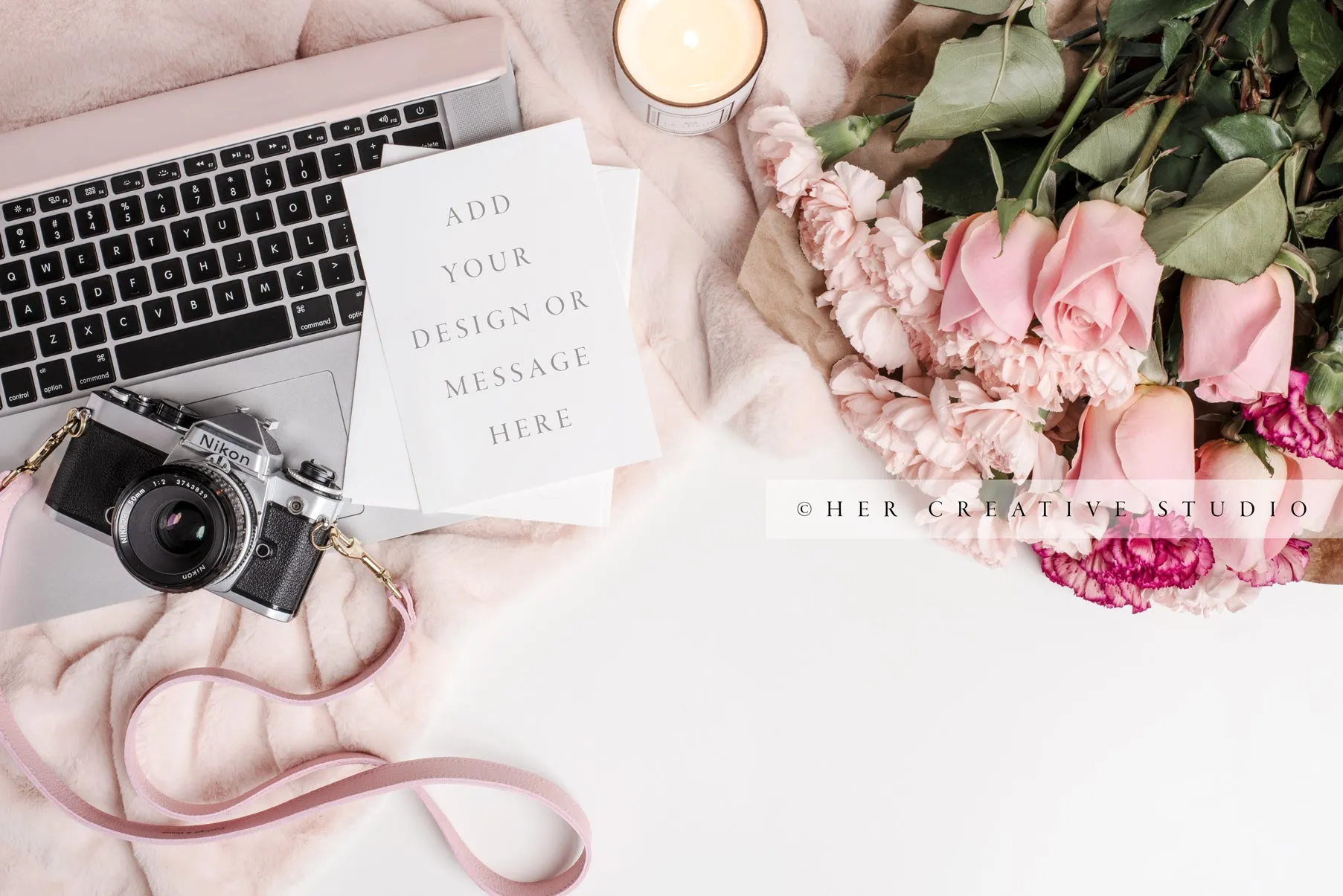 Laptop, Camera & Notecard Styled Image