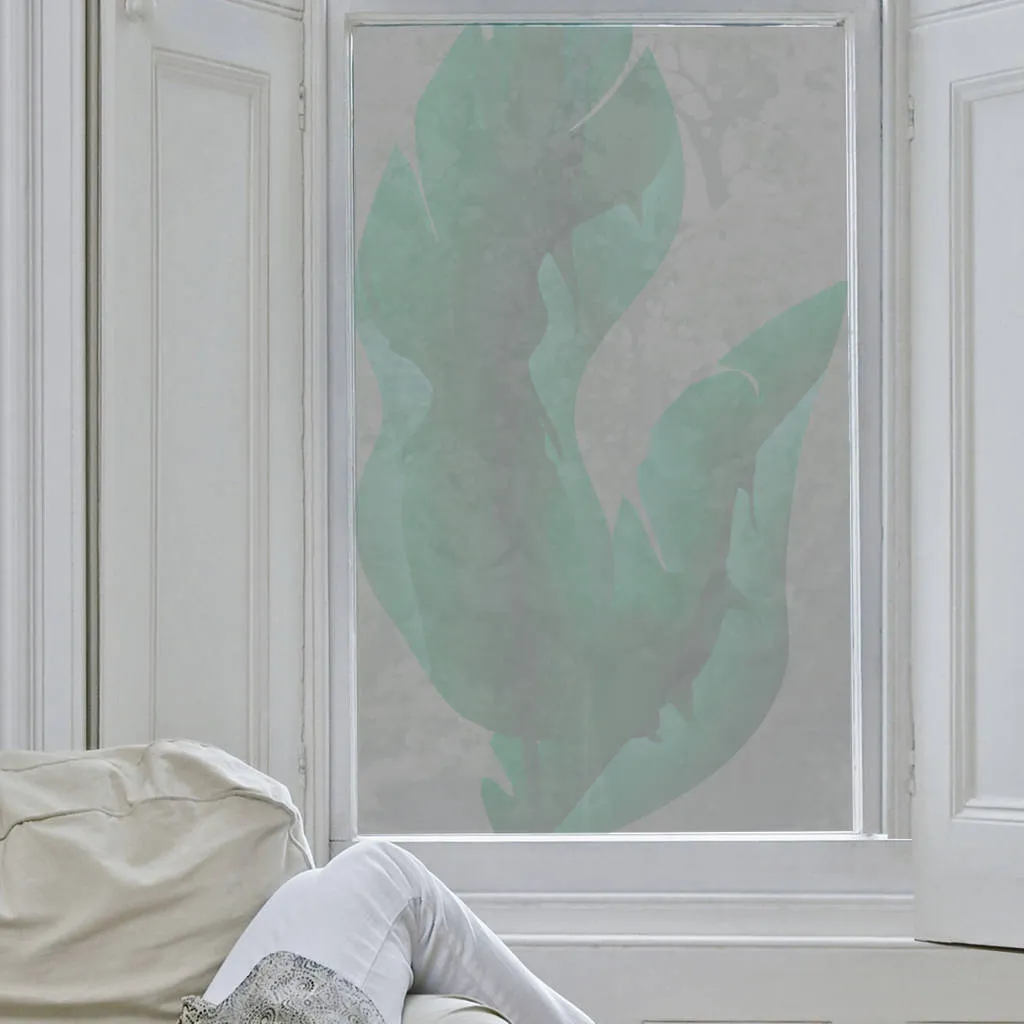 Large Tropical Leaves Window Film