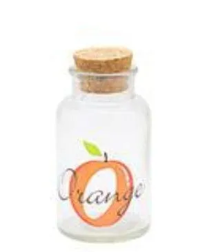 Lav Orange Jar With Cork Lid - Clear