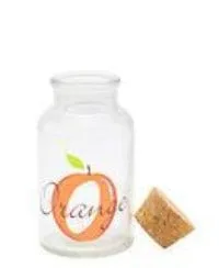Lav Orange Jar With Cork Lid - Clear