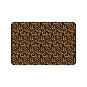 Leopard Animal Print Desk Mat Large Enough For a Laptop or Keyboard and Mouse