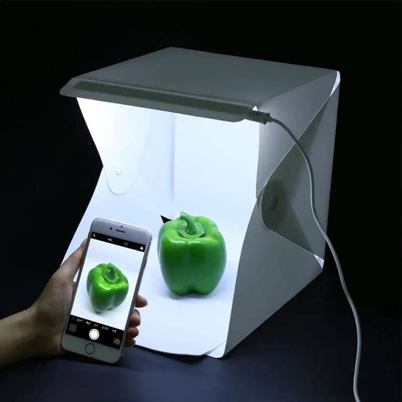 Lichtzelt Fotostudio mit 2 Hintergrundtücher
