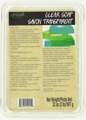 Life of The Party, Clear Glycerin Soap Base, 2 lb
