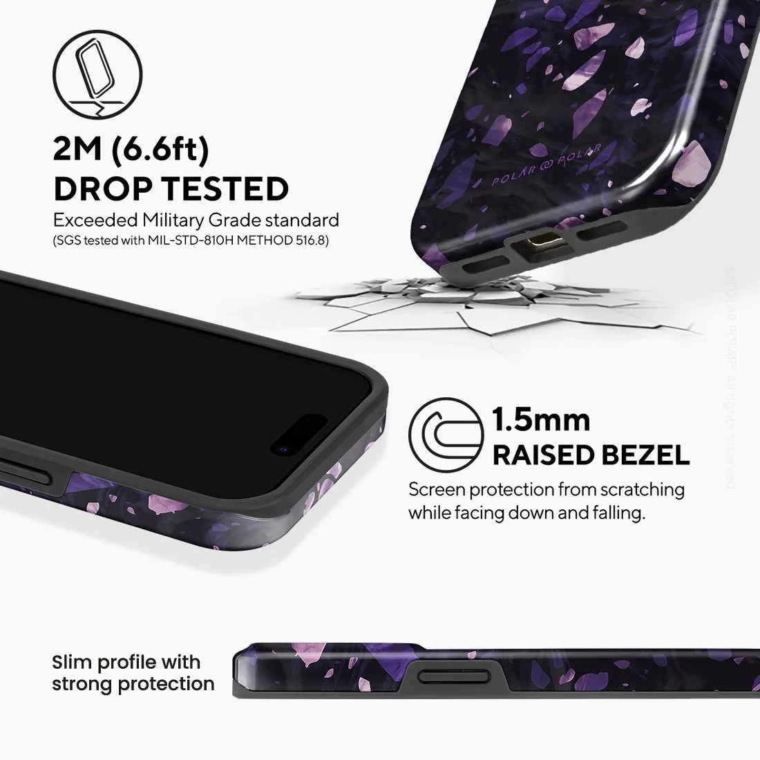Lilac Terrazzo Gem - iPhone 15 Pro Case