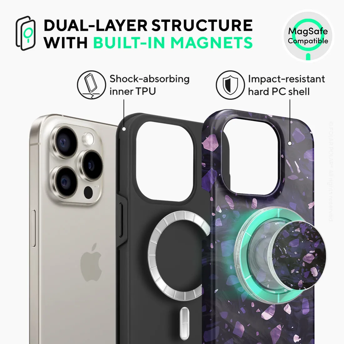 Lilac Terrazzo Gem - iPhone 15 Pro Case