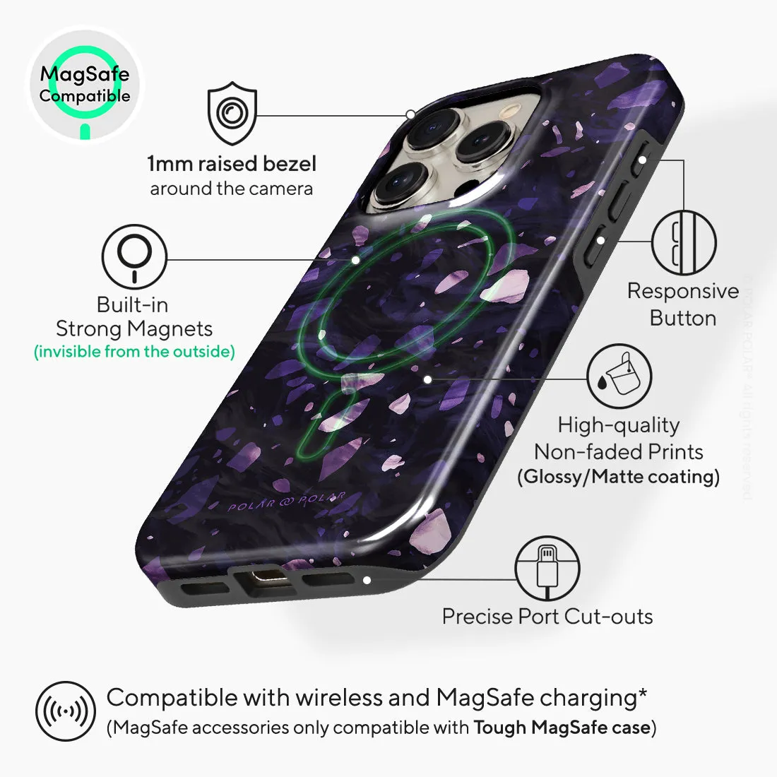 Lilac Terrazzo Gem - iPhone 15 Pro Case