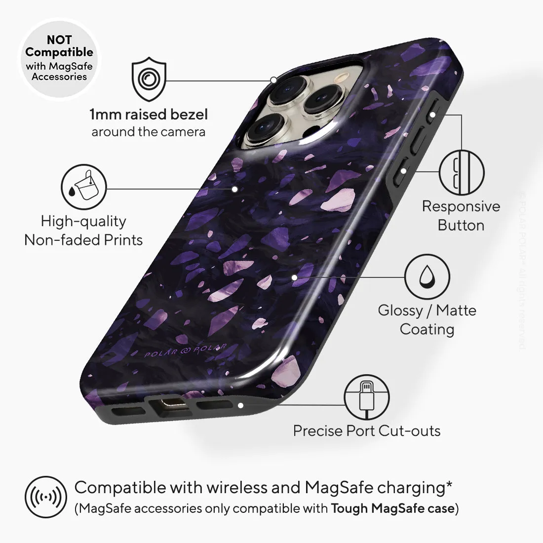 Lilac Terrazzo Gem - iPhone 15 Pro Case