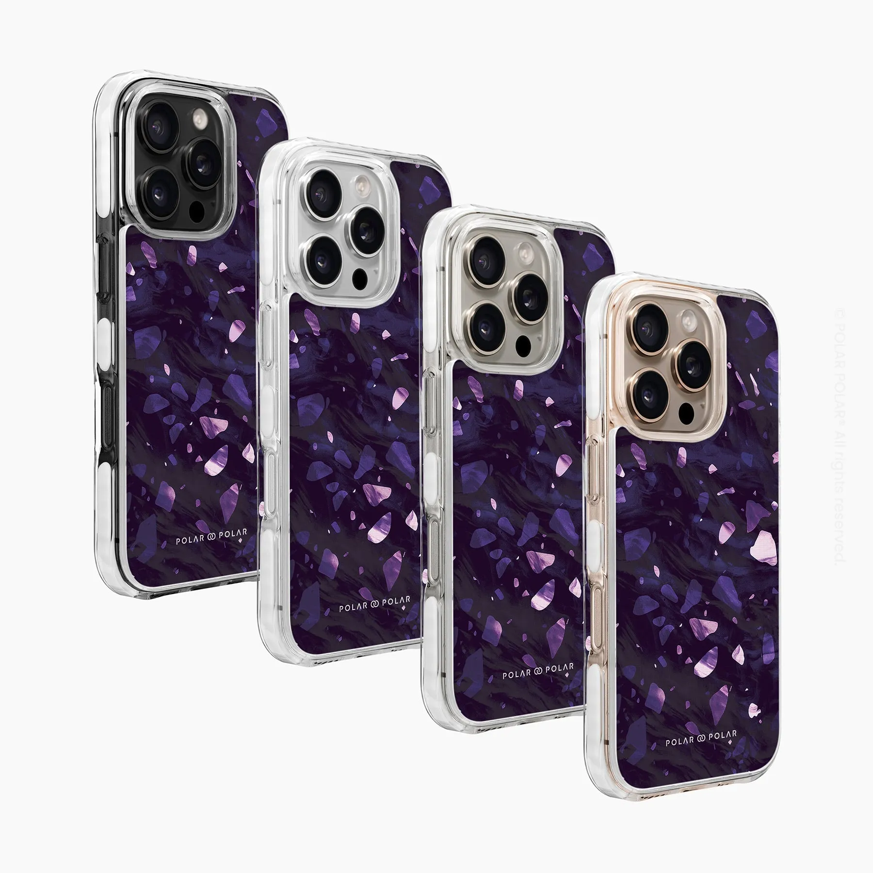 Lilac Terrazzo Gem - iPhone 16 Pro Clear Bumper MagSafe Case