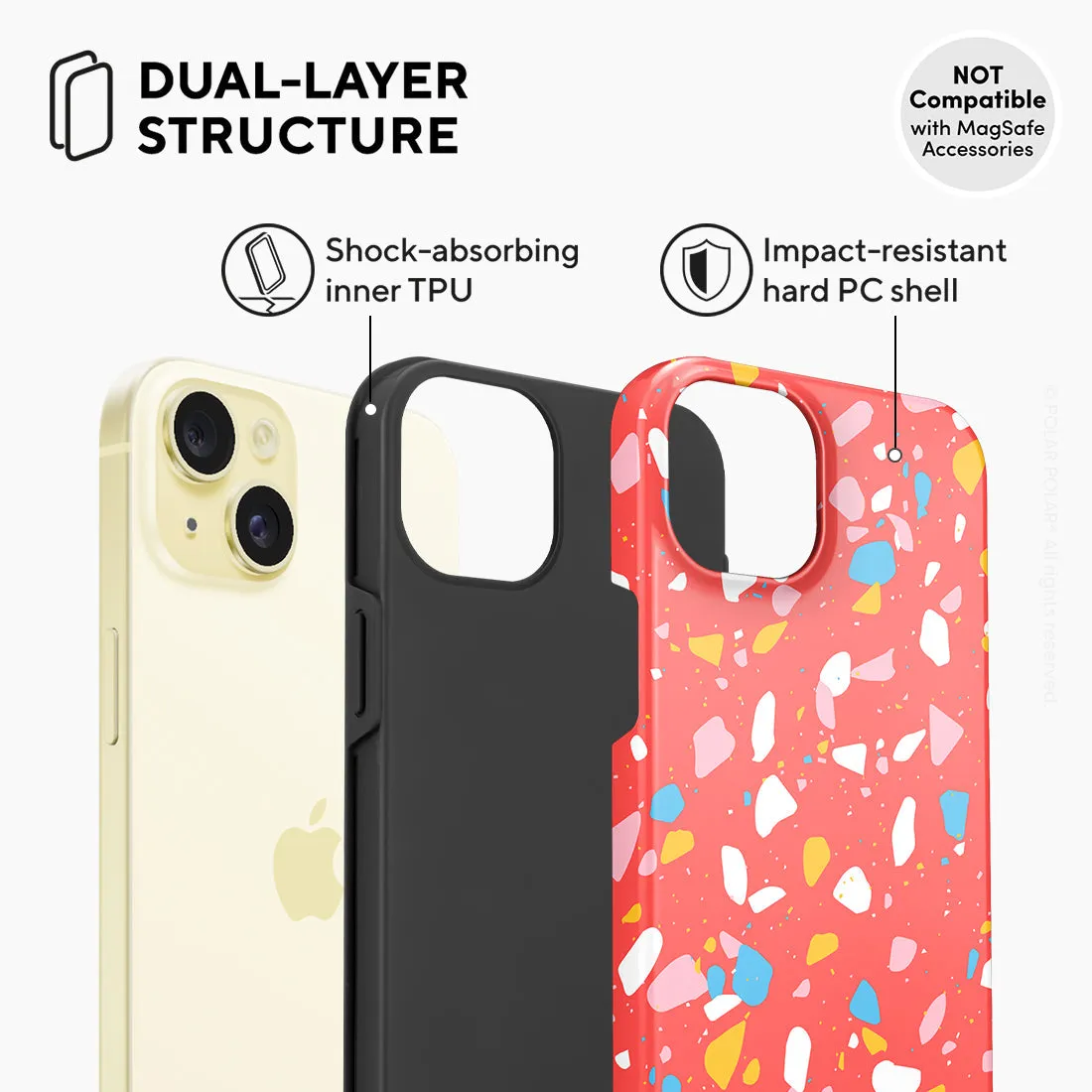 Living Coral Terrazzo - iPhone 15 Plus Case