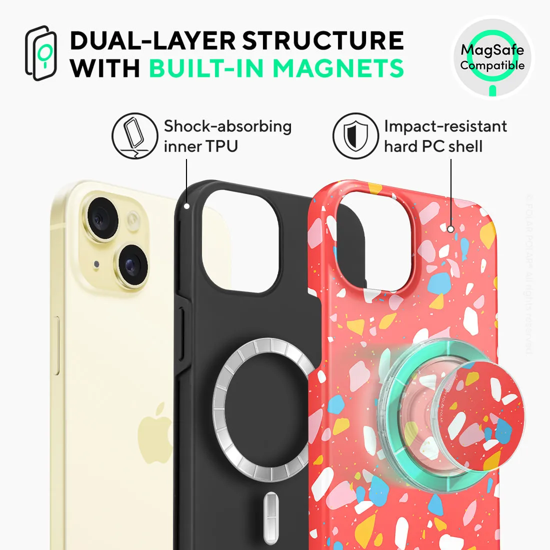 Living Coral Terrazzo - iPhone 15 Plus Case