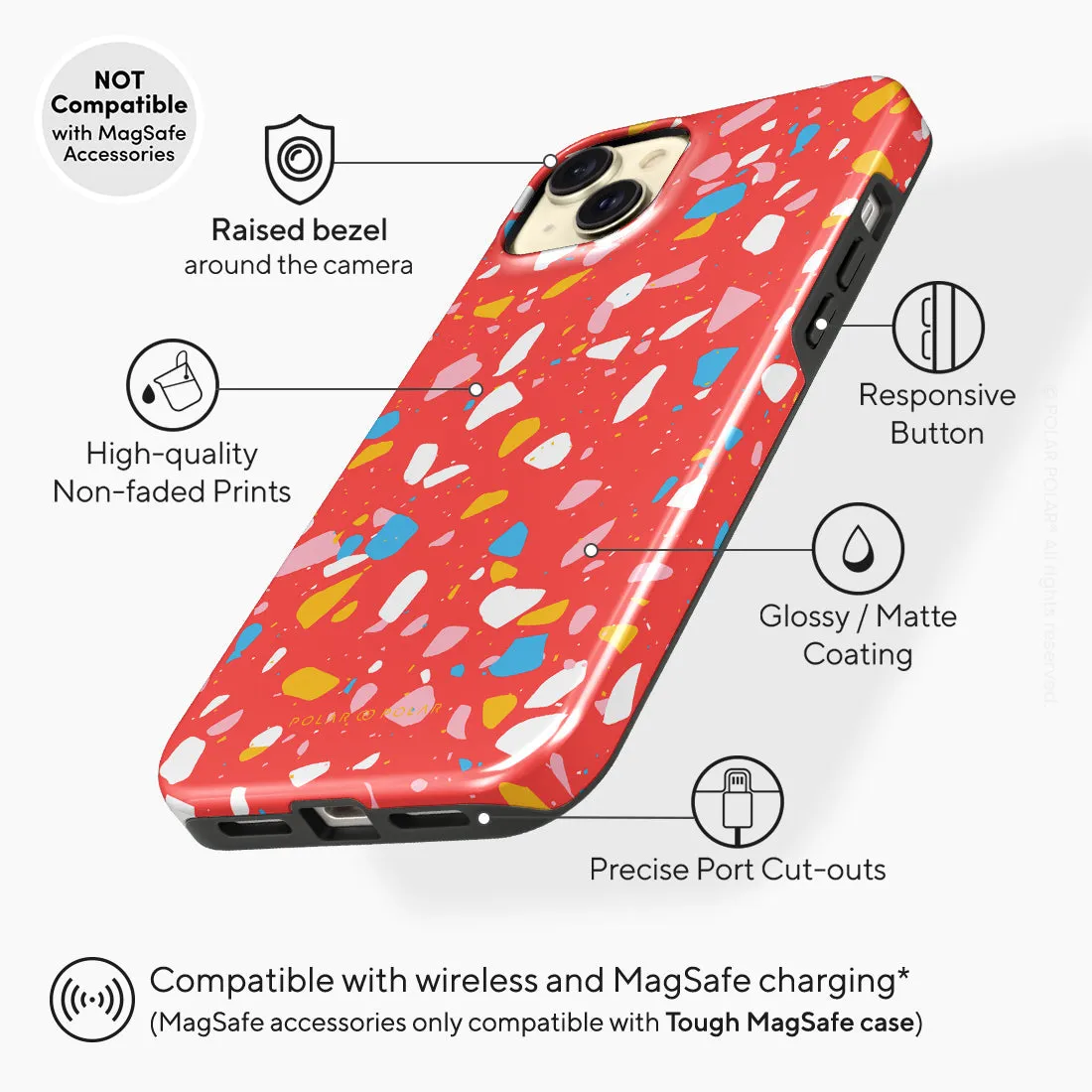 Living Coral Terrazzo - iPhone 15 Plus Case