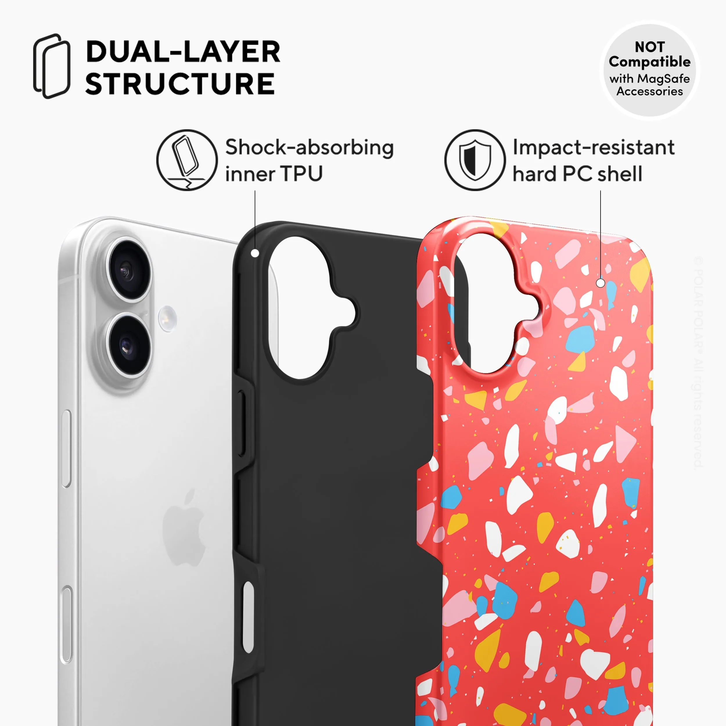 Living Coral Terrazzo - iPhone 16 Plus Case