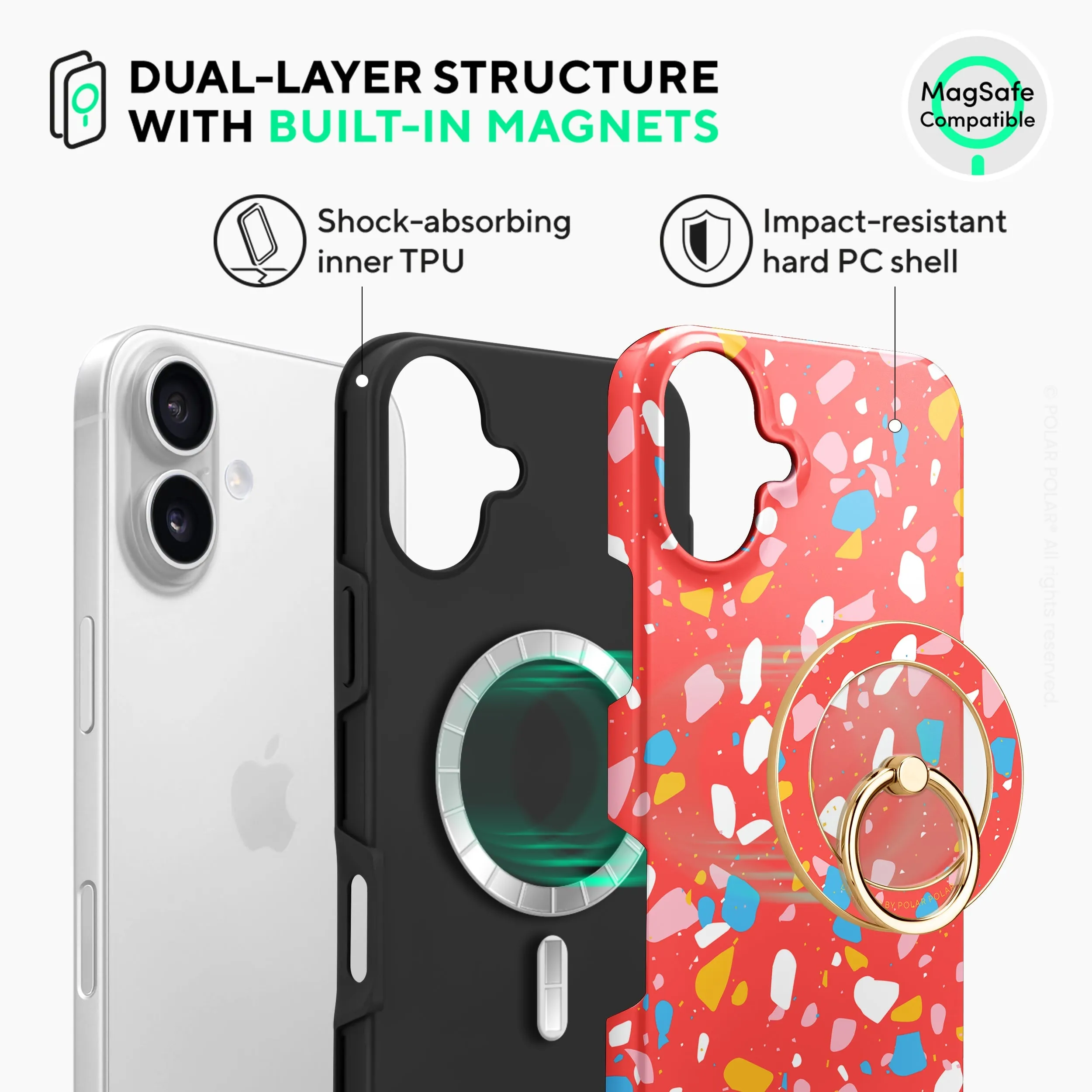 Living Coral Terrazzo - iPhone 16 Plus Case