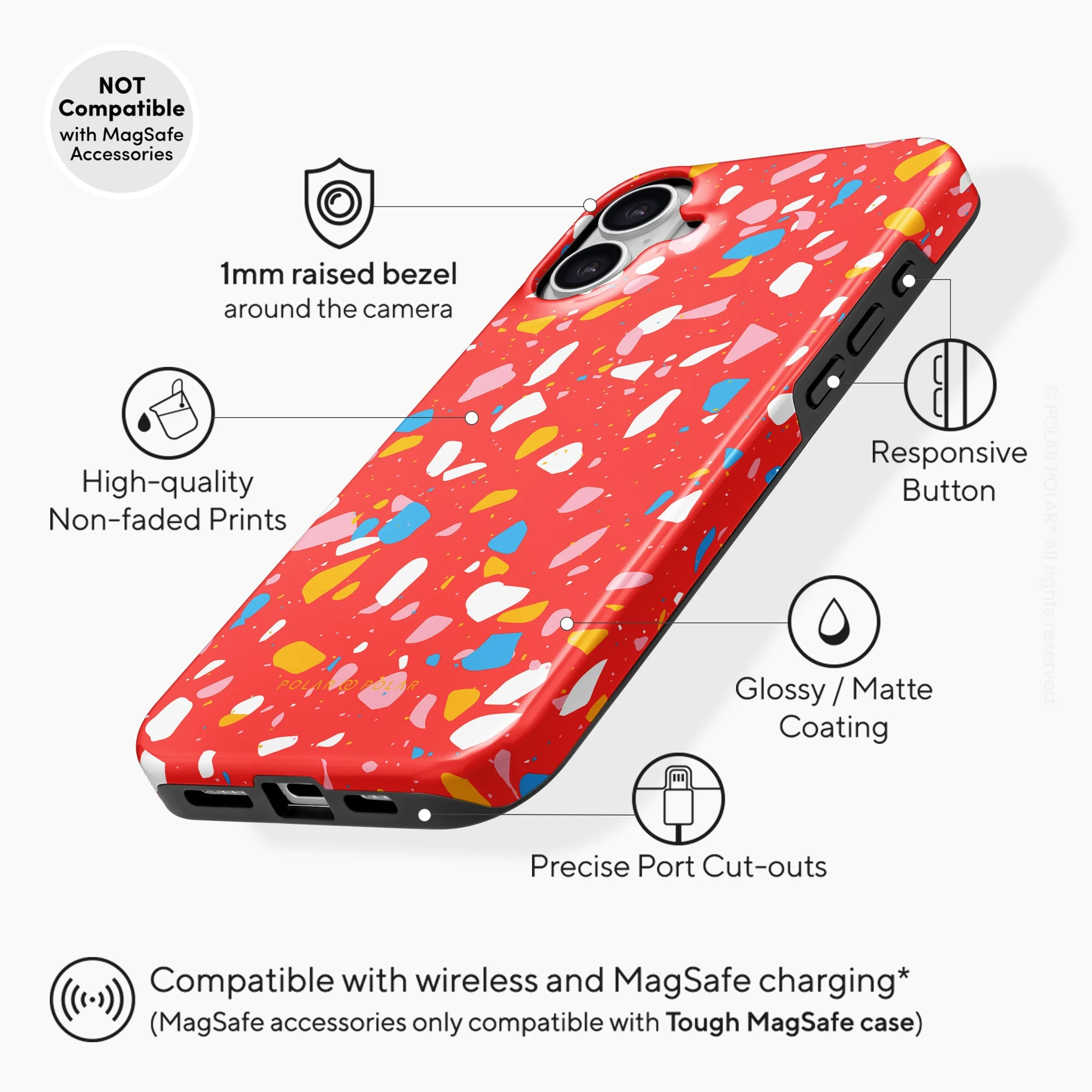 Living Coral Terrazzo - iPhone 16 Plus Case