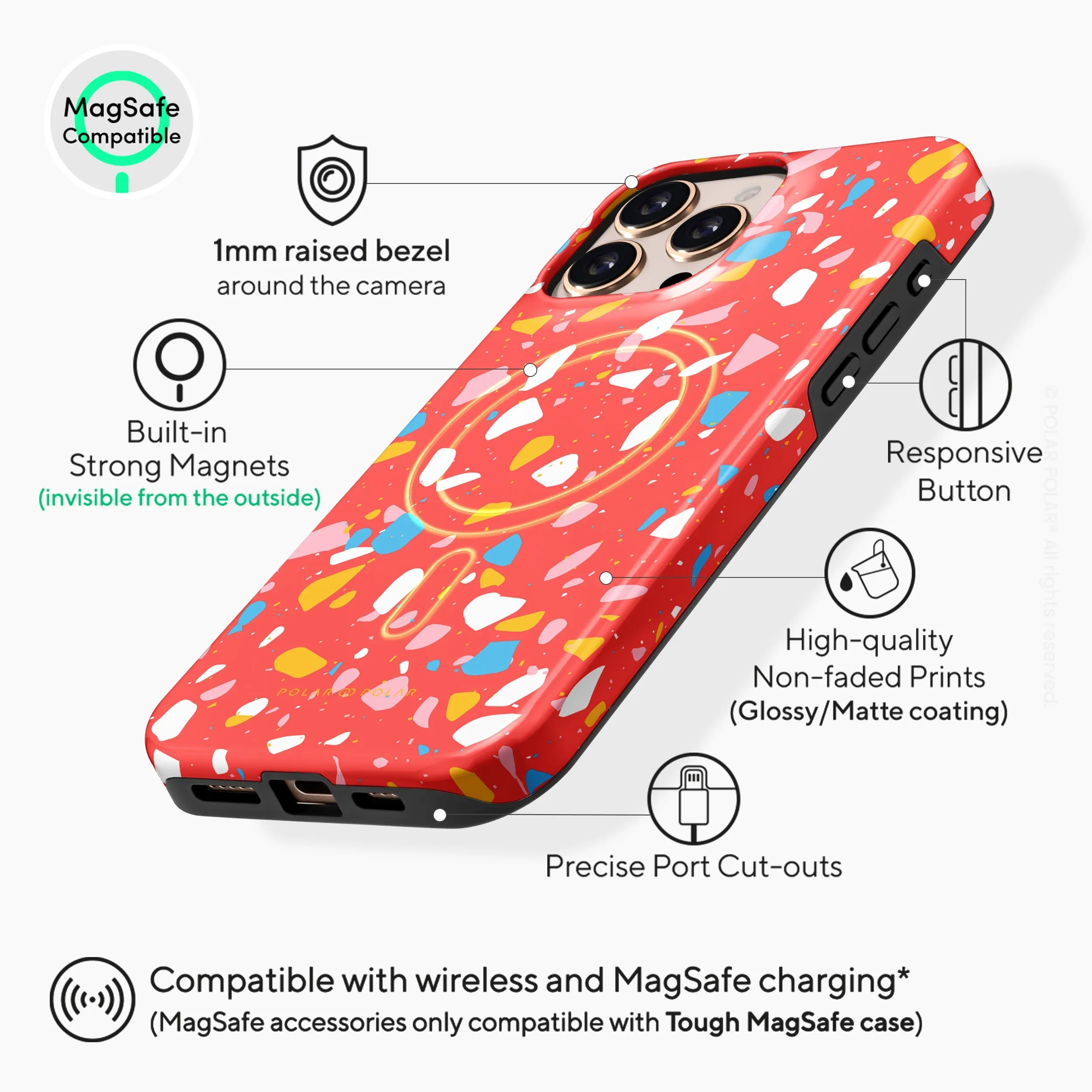 Living Coral Terrazzo - iPhone 16 Pro Case