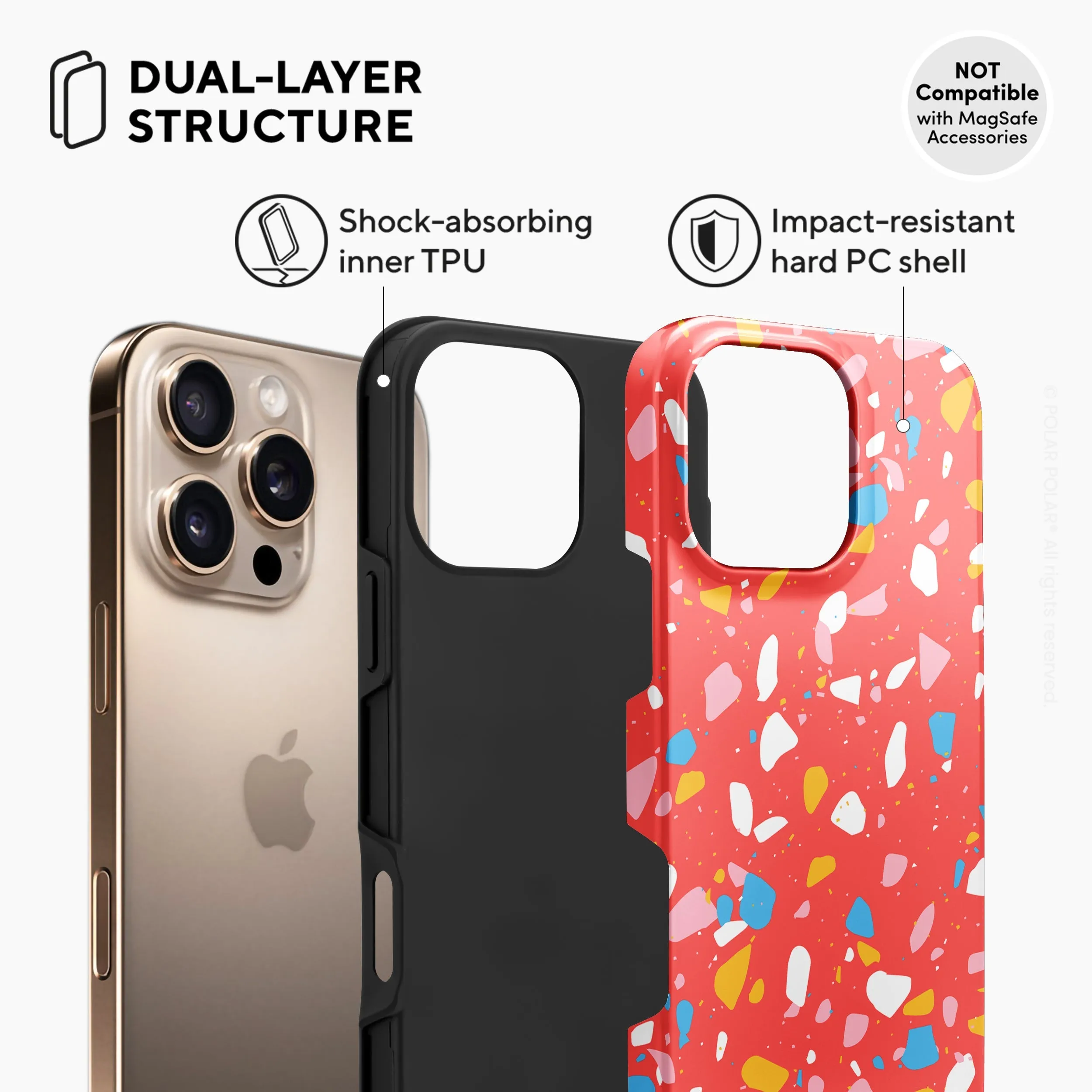 Living Coral Terrazzo - iPhone 16 Pro Case