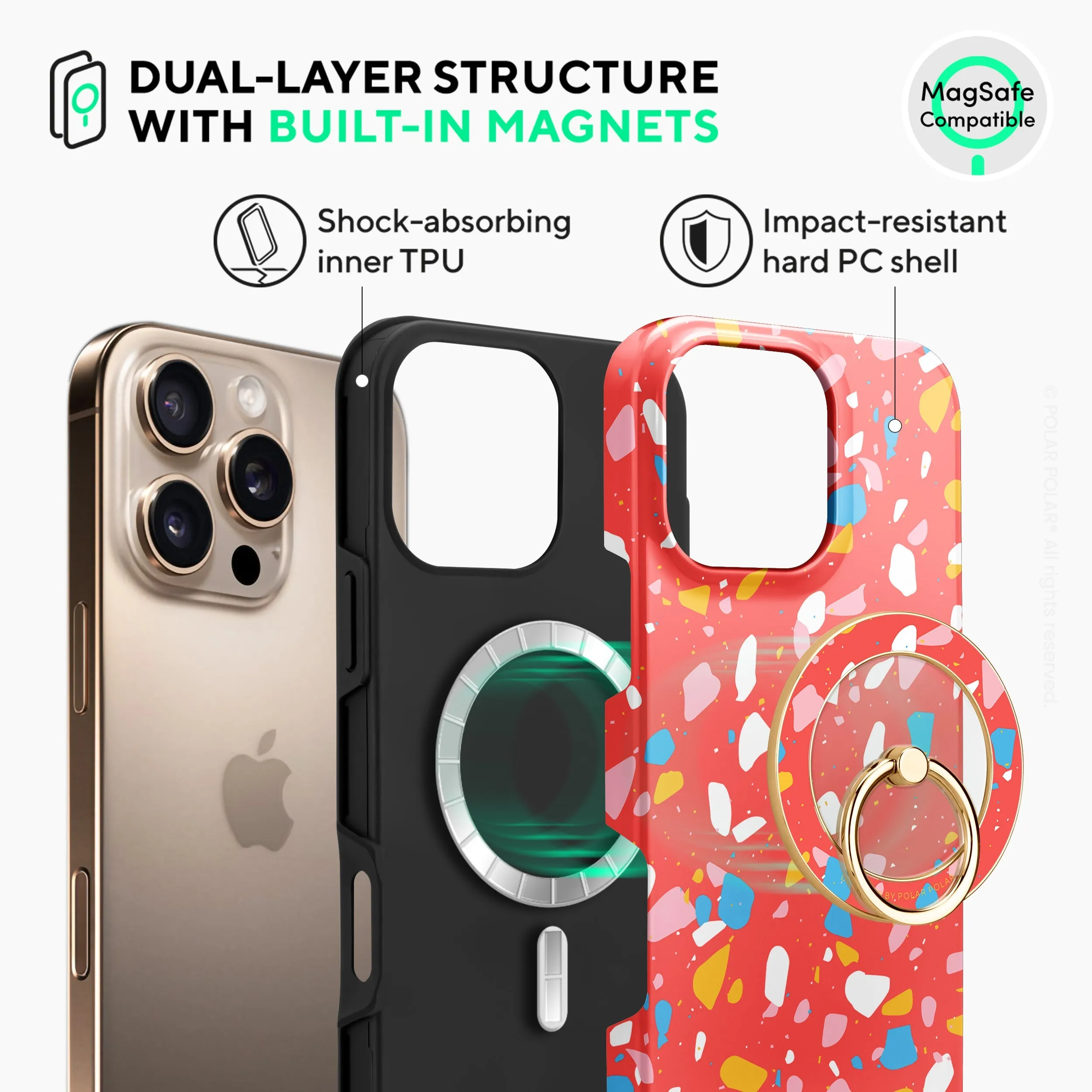 Living Coral Terrazzo - iPhone 16 Pro Case