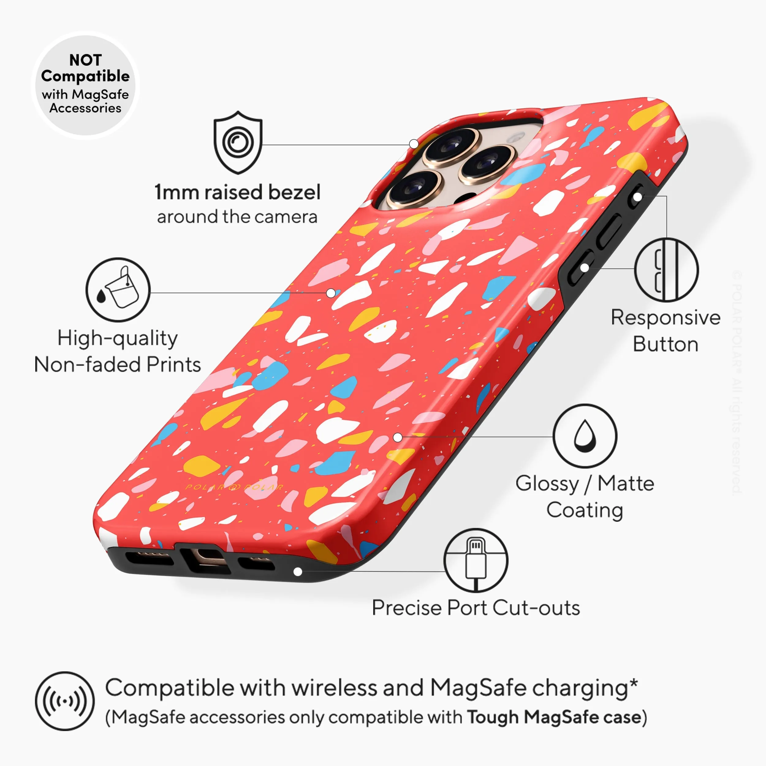Living Coral Terrazzo - iPhone 16 Pro Case