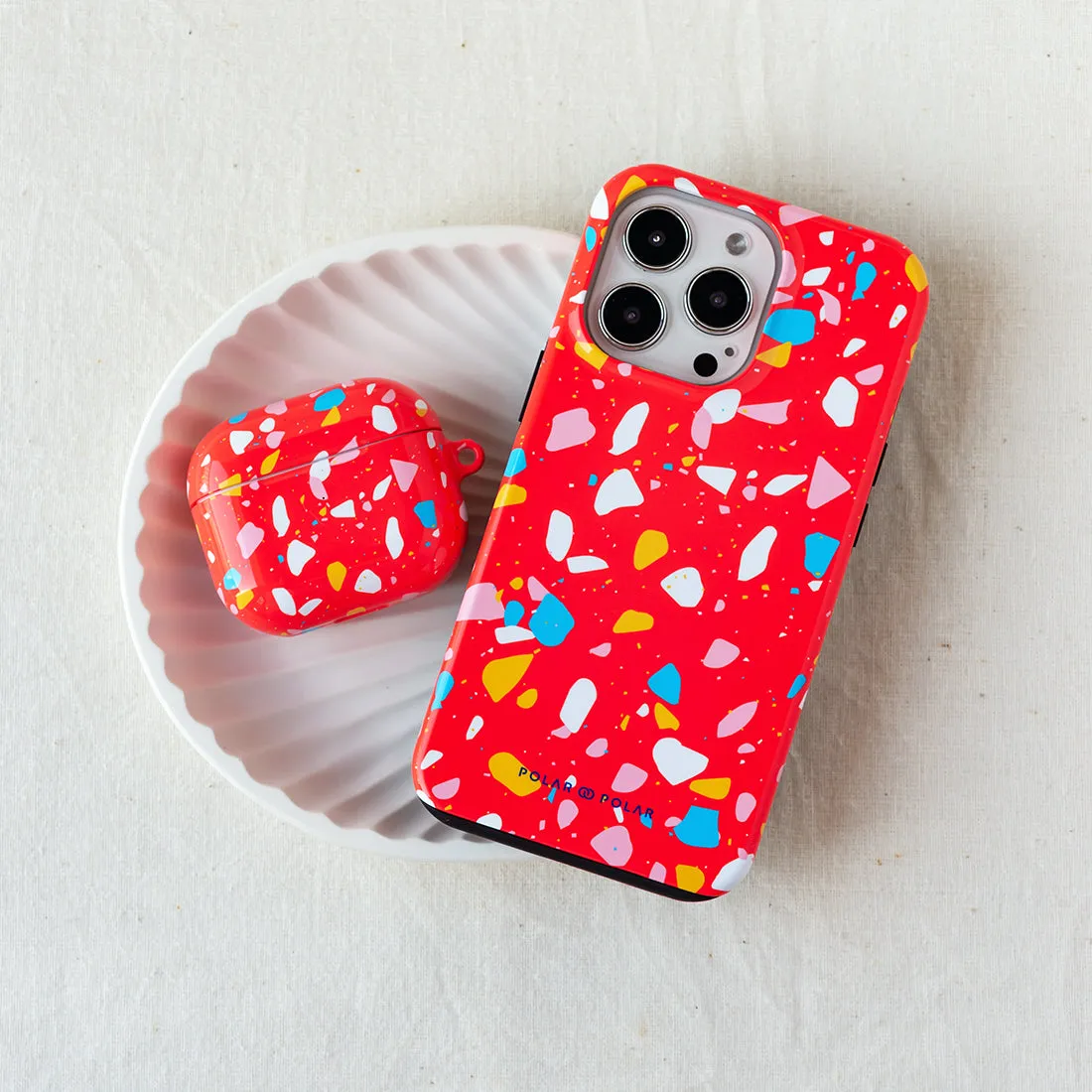 Living Coral Terrazzo - iPhone 16 Pro Case