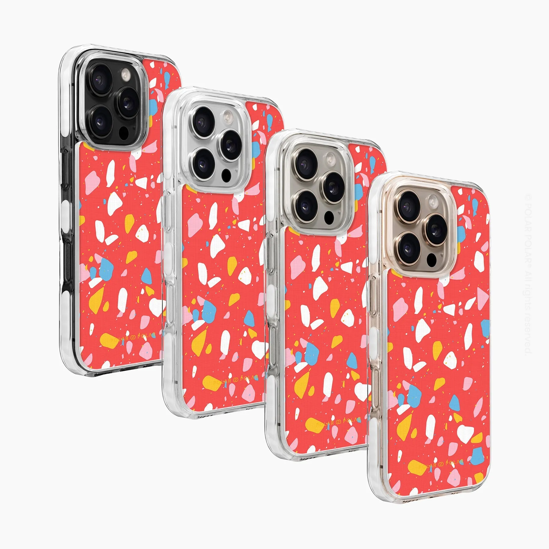 Living Coral Terrazzo - iPhone 16 Pro Max Clear Bumper MagSafe Case