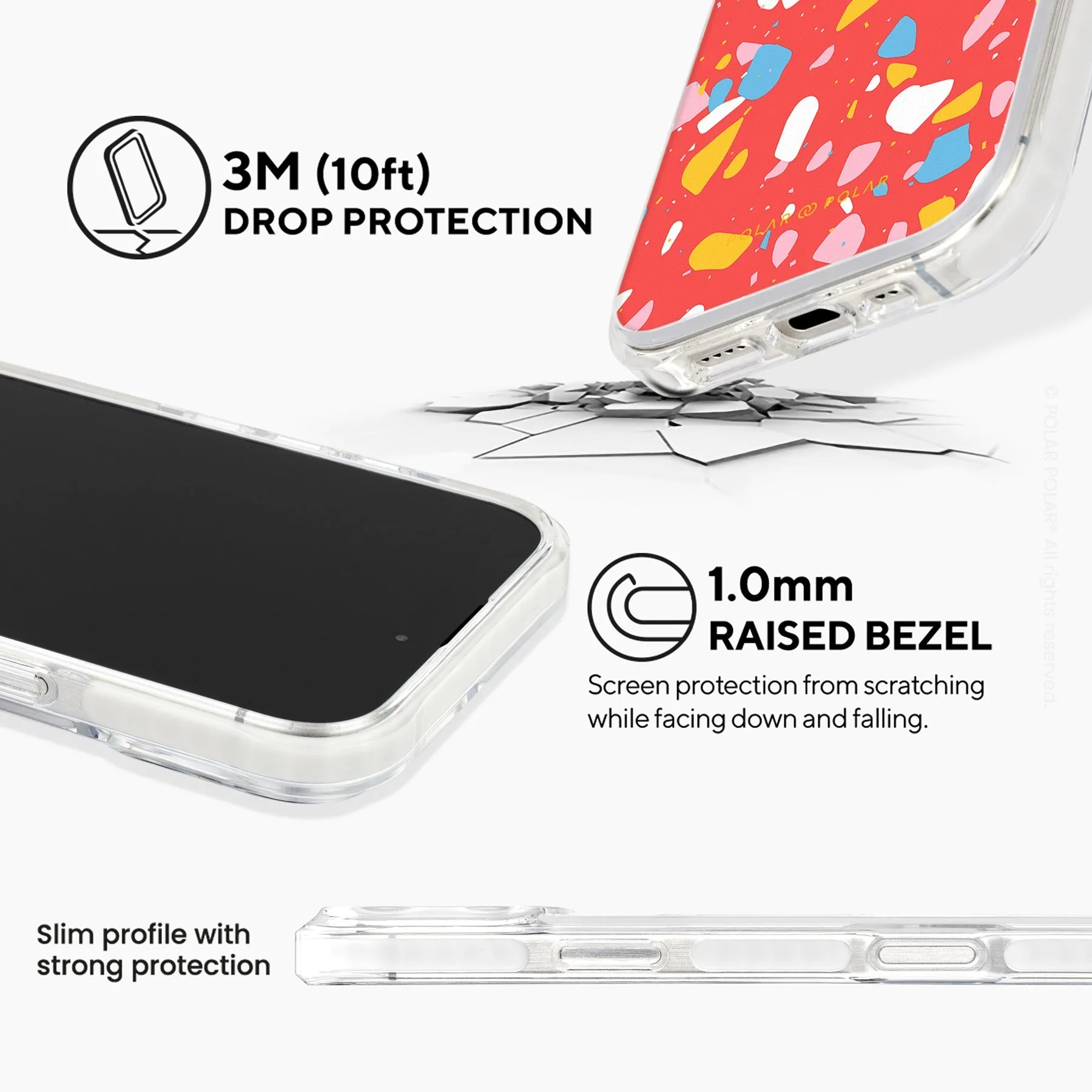Living Coral Terrazzo - iPhone 16 Pro Max Clear Bumper MagSafe Case
