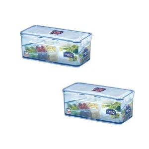 Lock&Lock HPL848C Tall Short Food Container 3.4L with Divider (x2)