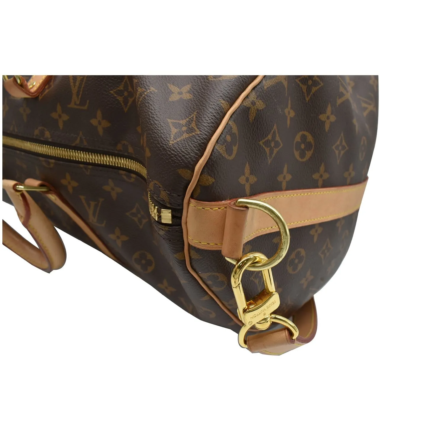 LOUIS VUITTON Keepall 50 Bandouliere Monogram Canvas Travel Bag Brown