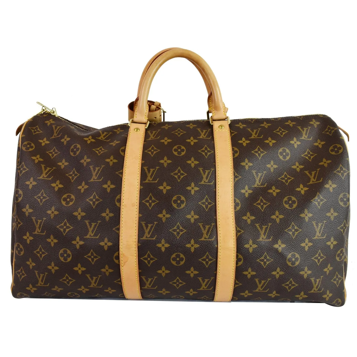 LOUIS VUITTON Keepall 50 Monogram Canvas Travel Bag Brown