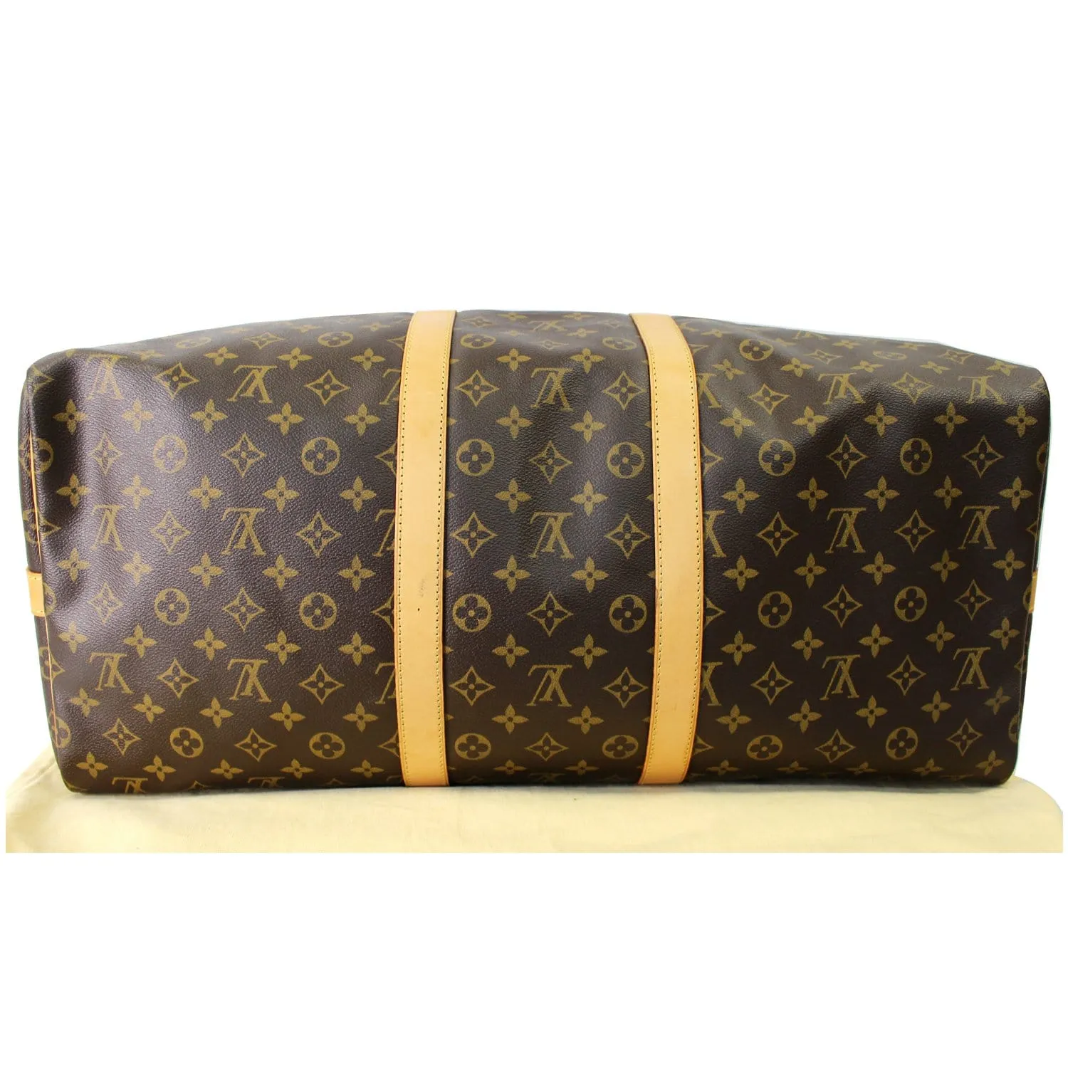 LOUIS VUITTON Keepall 55 Bandouliere Monogram Canvas Travel Bag Brown