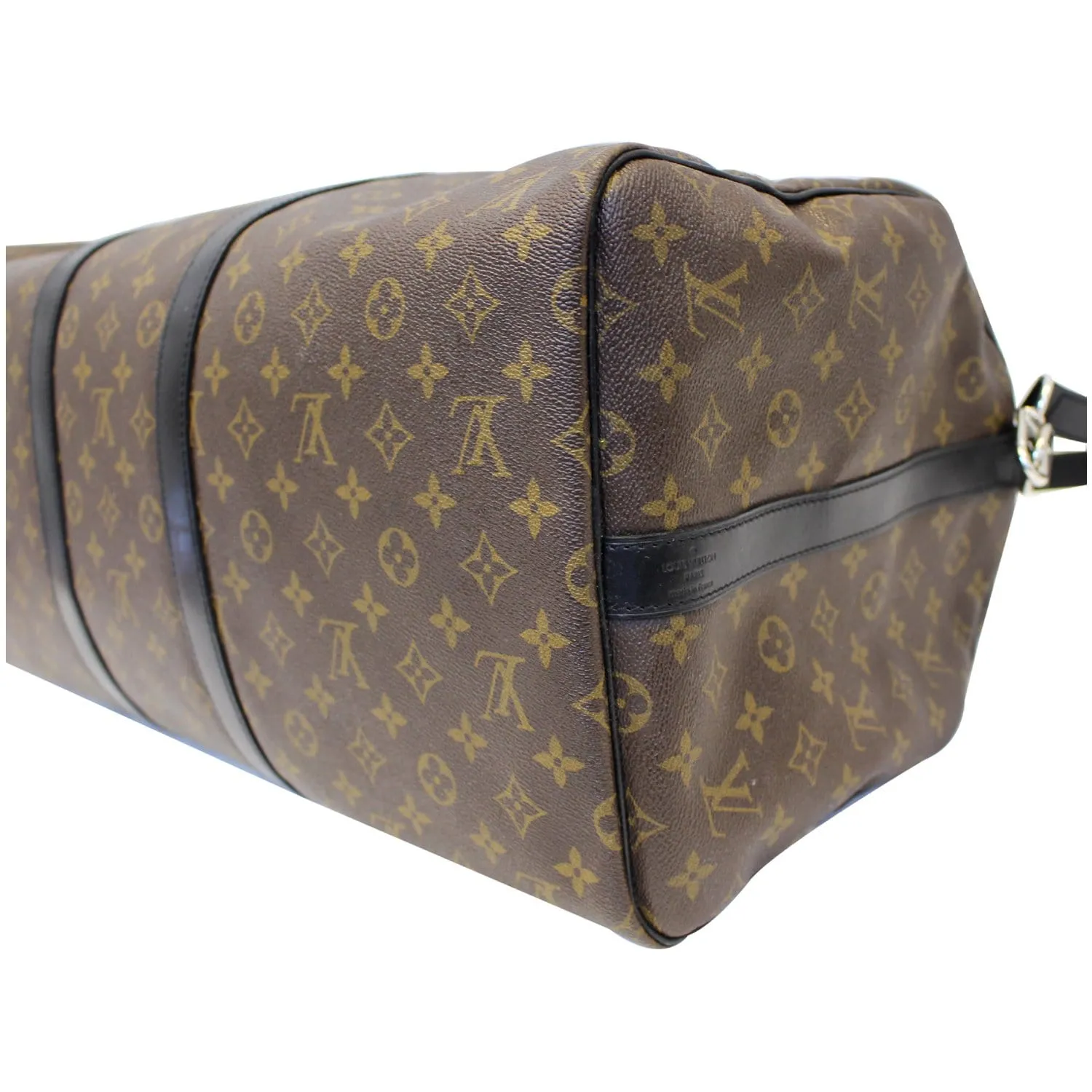 LOUIS VUITTON Keepall Bandouliere 55 Monogram Macassar Travel Bag Brown