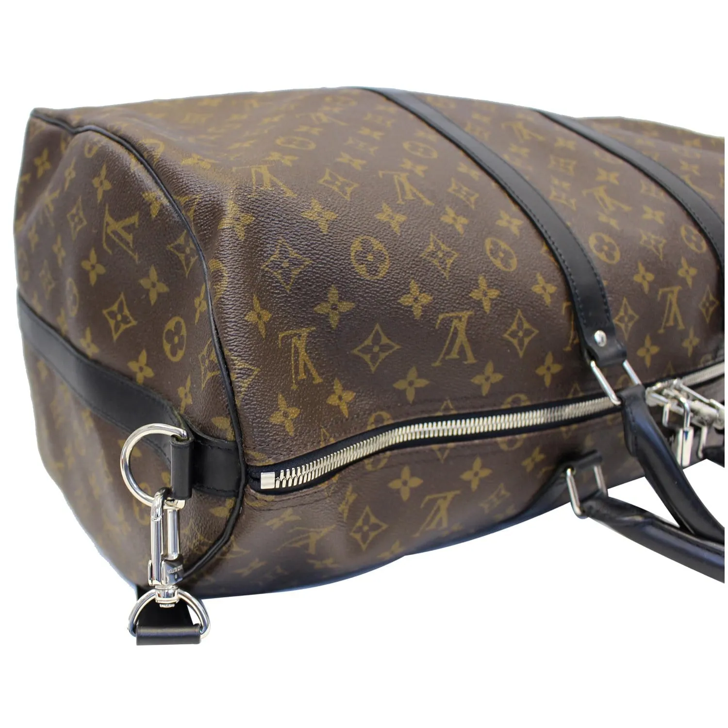 LOUIS VUITTON Keepall Bandouliere 55 Monogram Macassar Travel Bag Brown