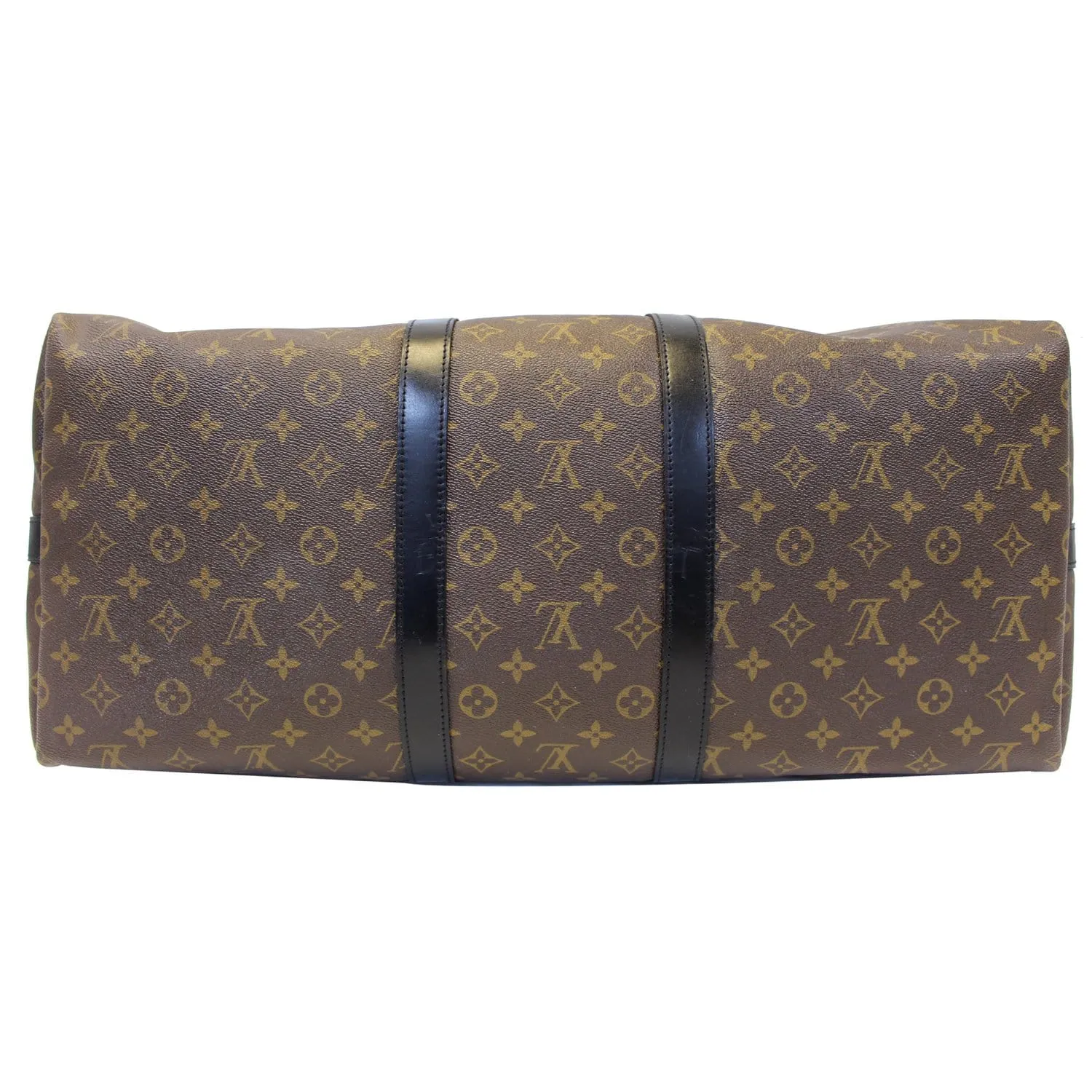 LOUIS VUITTON Keepall Bandouliere 55 Monogram Macassar Travel Bag Brown