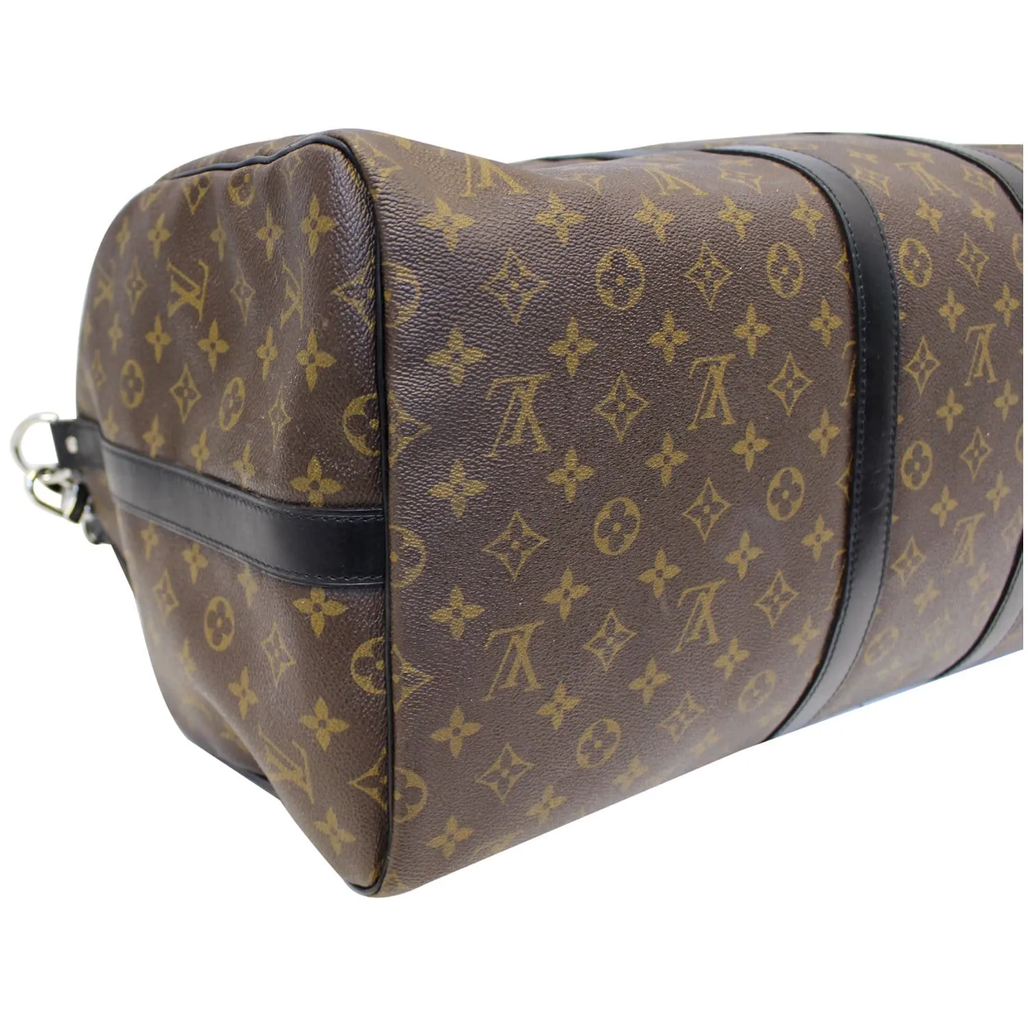LOUIS VUITTON Keepall Bandouliere 55 Monogram Macassar Travel Bag Brown
