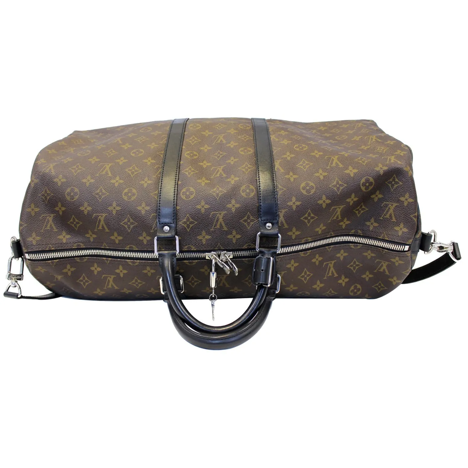 LOUIS VUITTON Keepall Bandouliere 55 Monogram Macassar Travel Bag Brown