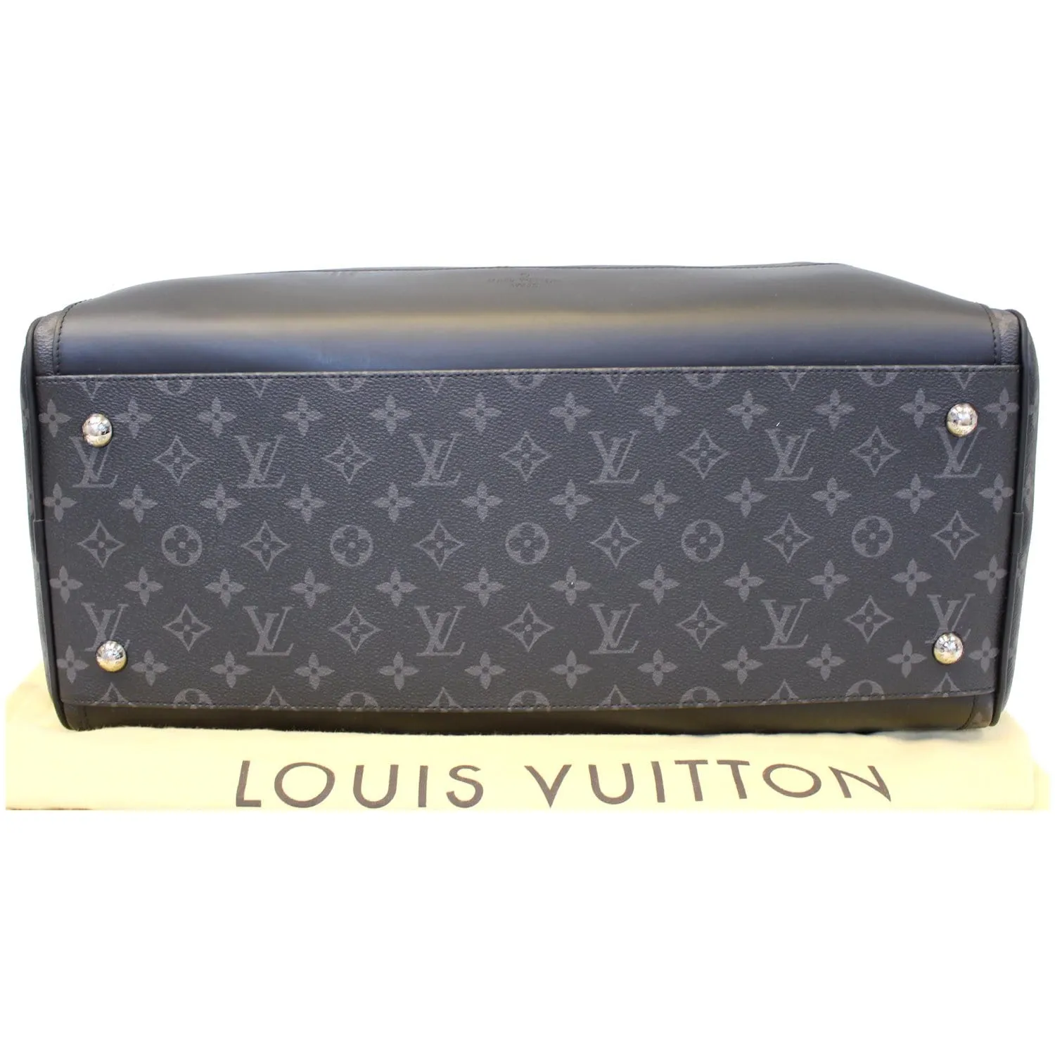 LOUIS VUITTON Keepall Voyager Monogram Eclipse Travel Bag Black