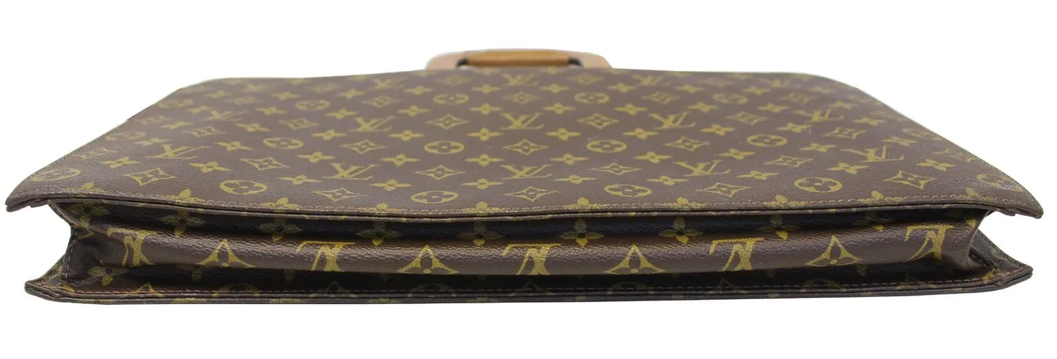 LOUIS VUITTON Monogram Canvas Brown Document Briefcase Bag Vintage - Sale