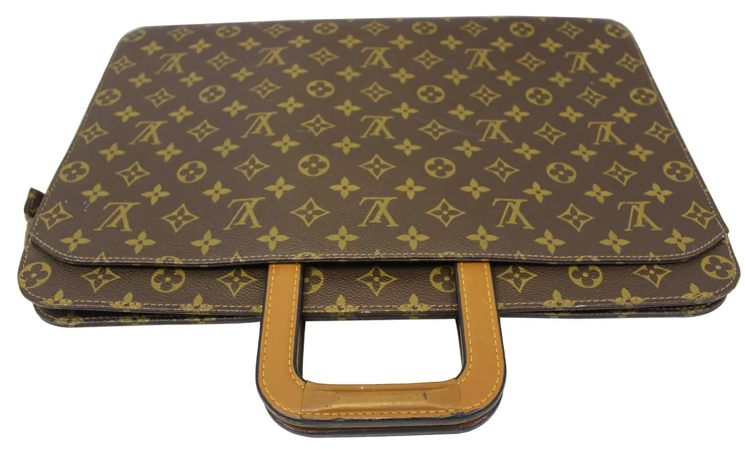 LOUIS VUITTON Monogram Canvas Brown Document Briefcase Bag Vintage - Sale